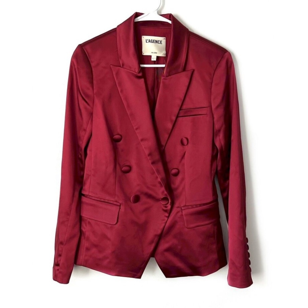 NEW - L’Agence Kenzie Blazer, Red Satin